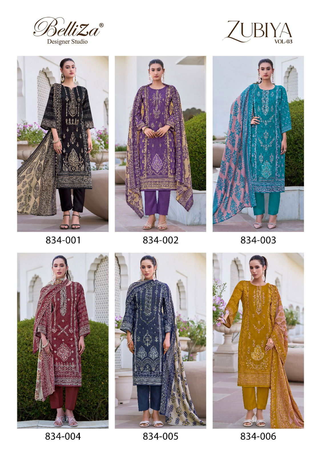 Zubiya Vol 3 By Belliza Cotton Digital Printed Dress Material Exporters In India
